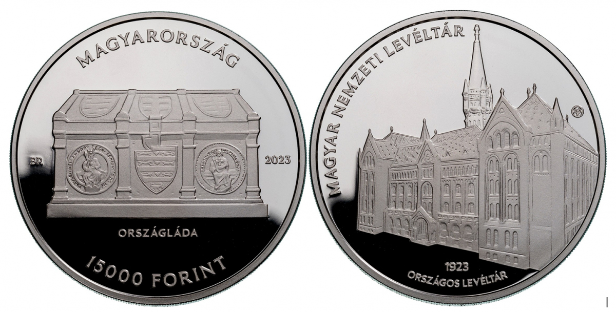 Emlékérmén a Magyar Nemzeti Levéltár