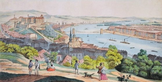 Buda és Pest a Lánchíddal 1848 körül (Forrás: OSZK) thumb_4808_news_big.jpg