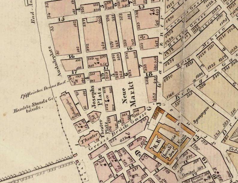 A mai Erzsébet tér (akkor még Újvásár tér – Neue Markt Platz) 1830-ban. 1844-ben ezt a helyet szemelték ki az új Országháza helyéül Pesten (Forrás: Arcanum, térképek) erzsébet tér.jpg