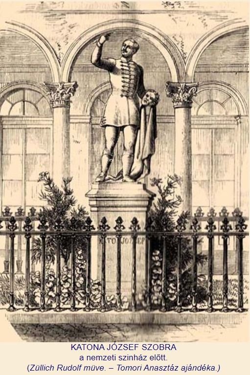 Czélkuti Züllich Rudolf Katona József szobra a Nemzeti Színház előtt (Forrás: Vasárnapi Ujság, 1858. október 17.) katona1.jpg
