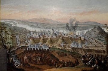 Buda ostroma 1686-ban, előtérben a Hegyvidék, kissvábhegy, vérmező, városmajor.. Frans Geffels korabeli festménye.jpg